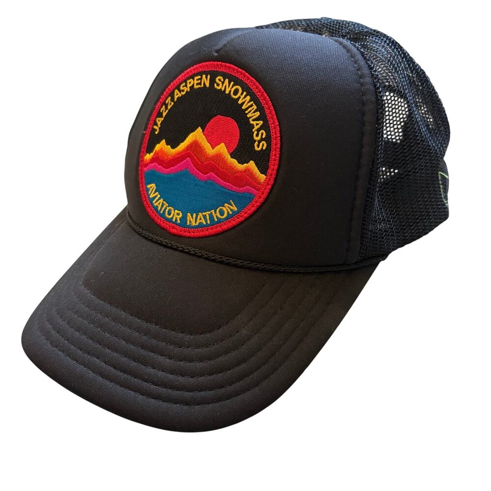 Aviator Nation Jazz Aspen Trucker Hat Black Unisex Onesize Adjustable